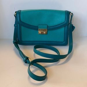 Teal Pebble Leather Vera Bradley Crossbody